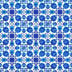 Poster Floral pattern on old Turkish tiles, Istanbul, Turkey © Aviator70