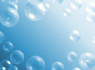 Blue gradient background with air bubbles