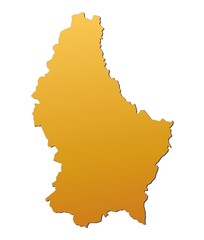 Luxembourg map filled with orange gradient