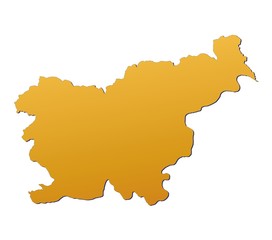 Slovenia map filled with orange gradient. Mercator projection.