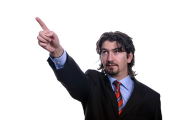 business man pointing