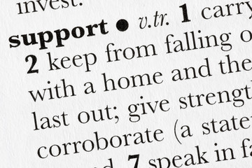 Obraz premium Support word dictionary definition