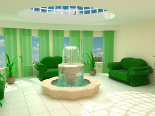 Interior a fountain