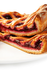 Pieces of cherry pie