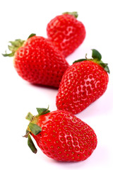 Strawberries on white background