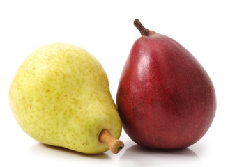 red and yellow pears