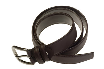 Leather belt isolated on white background