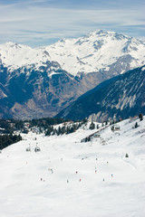 Fototapeta na wymiar Ski resort valley