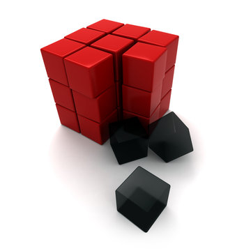 Cube rubic rouge