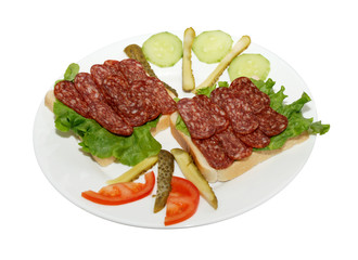 sandwich on a plain background