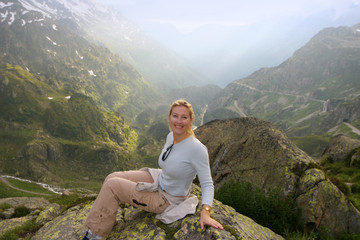 Naklejka premium resting in Alps