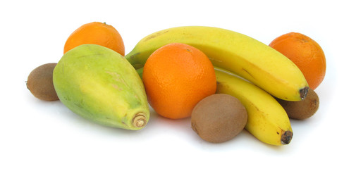 Papaya bananas oranges kiwifruits