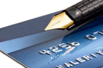 credit card and pen