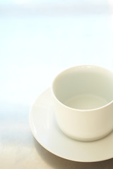 Fototapeta na wymiar Empty white coffee cup