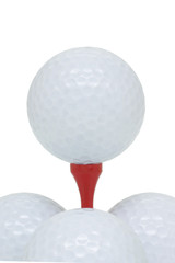 Golf balls and tee