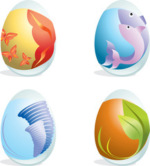Elegance design easter eggs - four elements