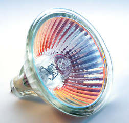 Blue-orange halogen light bulb