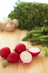 Fresh vegetables on cutting board
