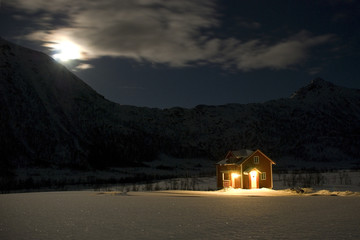 Cabin in moon