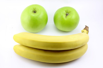 Apples, bananas and orange. smile