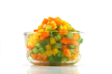 Obraz na płótnie Canvas Bowl of chopped peppers