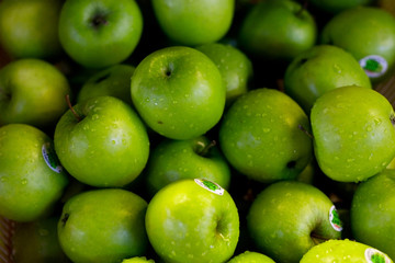 Fototapeta na wymiar A lot of green apples