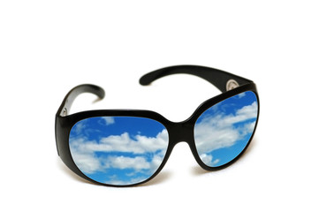 Black sunglasses isolated on the white background