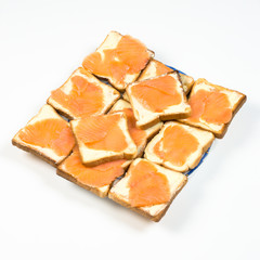 salmon on the toast