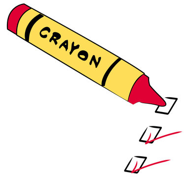 red crayon with to do boxes checked