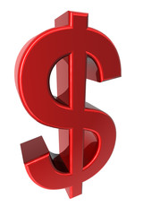red dollar sign 3D