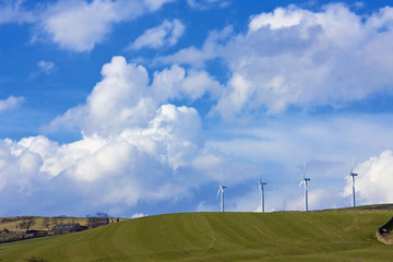 Distant wind-farm and cloudscape