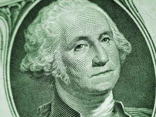 One Dollar Bill-Washington Slanted Green