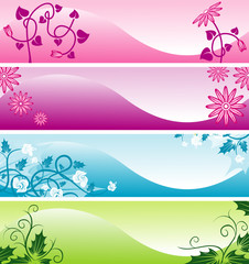 Color web floral banners