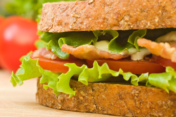 BLT (Bacon, Lettuce, Tomato) Sandwich close up