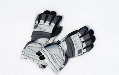 Gloves on the snow