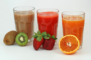 Fruit Juice with Kiwi Strawberry and Orange