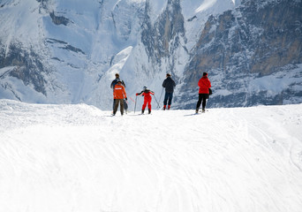 Fototapeta na wymiar Grupa narciarzy