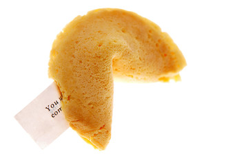 Fortune cookie over white background