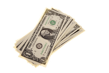 American currency isolated on white background