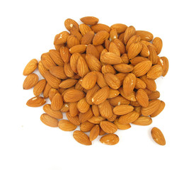 Almonds isolated on white background