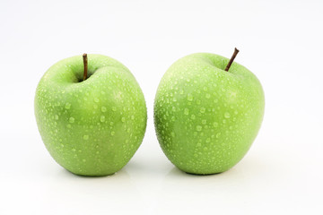 two fresh apples on white - 7000627