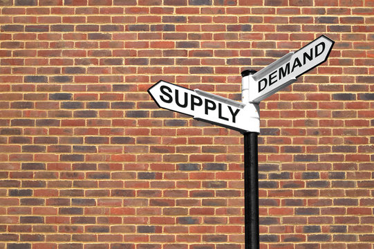 Supply and Demand businees industry signpost