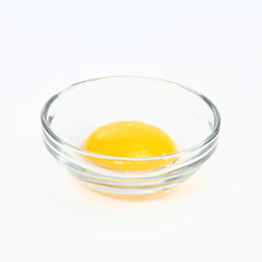 Egg Yoke Alone in Glass Bowl