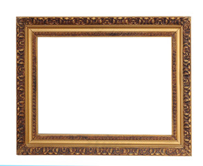 golden frame isolated on white