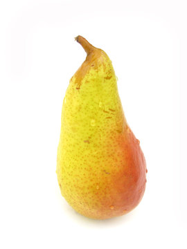 Pear red yellow isolated on white background