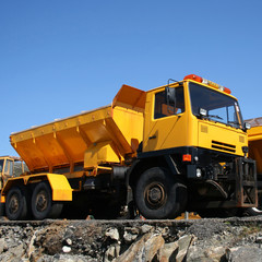 yellow large truck