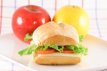 cheese sandwich and fruits