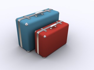Two old suit cases