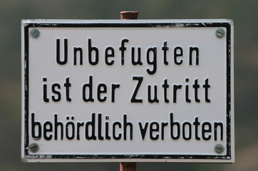 Zutritt verboten
