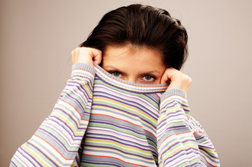 young woman in pullover